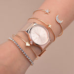 4 Pcs Fashion Wind Drill Moon Pentagram Heart Bracelet