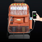 USB Charging Car Seat Back Organizer Table Tray with Free Multi-Use Cleaning Sponge Gloves Brush