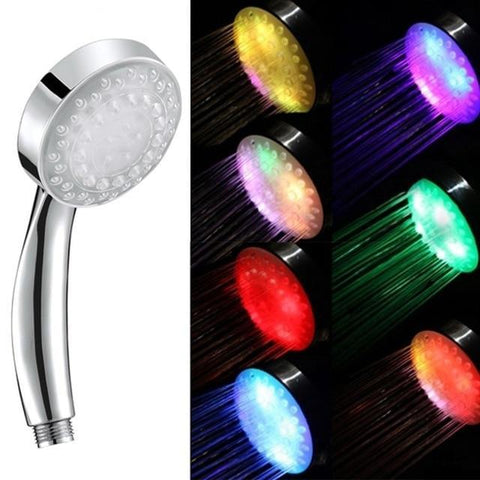 5 LED Lights Pass Head Rain Shower