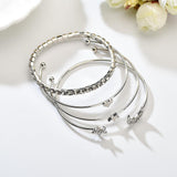 4 Pcs Fashion Wind Drill Moon Pentagram Heart Bracelet