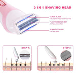 Rechargeable 3-IN-1 Electric Shaver for Women Lady Epilator Body Hair Trimmer