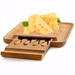 Bamboo Teak Board With Slide Out Drawer Cutlery Set