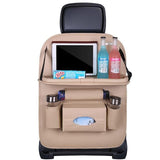 PU Leather Car Back Seat Organizer with Tray