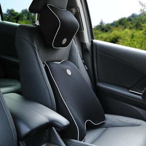Comfort Car Lumbar Support and Headrest Neck Pillow Kit