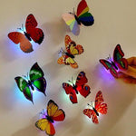 10 Pcs Wall Stickers Butterfly LED Lights Home Decor