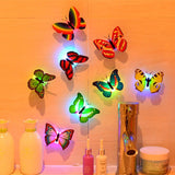 10 Pcs Wall Stickers Butterfly LED Lights Home Decor