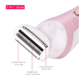 Rechargeable 3-IN-1 Electric Shaver for Women Lady Epilator Body Hair Trimmer