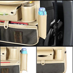 USB Charging Car Seat Back Organizer Table Tray with Free Multi-Use Cleaning Sponge Gloves Brush