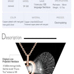 'I Love You' in 100 Languages Projection Necklace & Ring Set