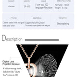 'I Love You' in 100 Languages Projection Necklace & Ring Set