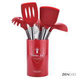 Non-Stick Silicone Cooking Tools With Vacuum Steel