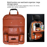 PU Leather Car Back Seat Organizer with Tray