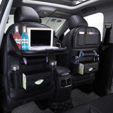 PU Leather Car Back Seat Organizer with Tray