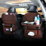 PU Leather Car Back Seat Organizer with Tray