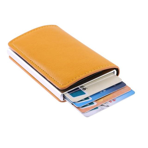 Metal Card Holder PU Leather Anti-theft Men Wallet