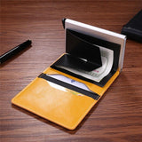 Metal Card Holder PU Leather Anti-theft Men Wallet