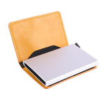 Metal Card Holder PU Leather Anti-theft Men Wallet