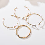 4 Pcs Fashion Wind Drill Moon Pentagram Heart Bracelet