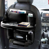 PU Leather Car Back Seat Organizer with Tray