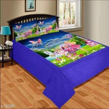 1 Pcs Double Printed Bedsheet with 2 Pillow covers of Velvet