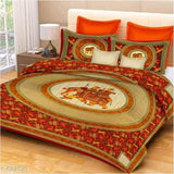 1 Pcs Double Printed Bedsheet with 2 Pillow covers of Velvet