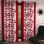 Two Piece Printed Curtain Set with Polyester Material