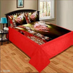 1 Pcs Double Printed Bedsheet with 2 Pillow covers of Velvet