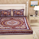 1 Pcs Double Printed Bedsheet with 2 Pillow covers of Velvet