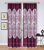 Two Piece Printed Curtain Set with Polyester Material