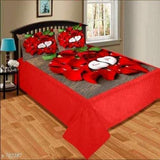 1 Pcs Double Printed Bedsheet with 2 Pillow covers of Velvet