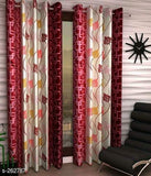 Two Piece Printed Curtain Set with Polyester Material