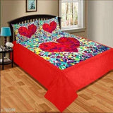 1 Pcs Double Printed Bedsheet with 2 Pillow covers of Velvet