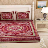 1 Pcs Double Printed Bedsheet with 2 Pillow covers of Velvet