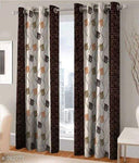 Two Piece Printed Curtain Set with Polyester Material